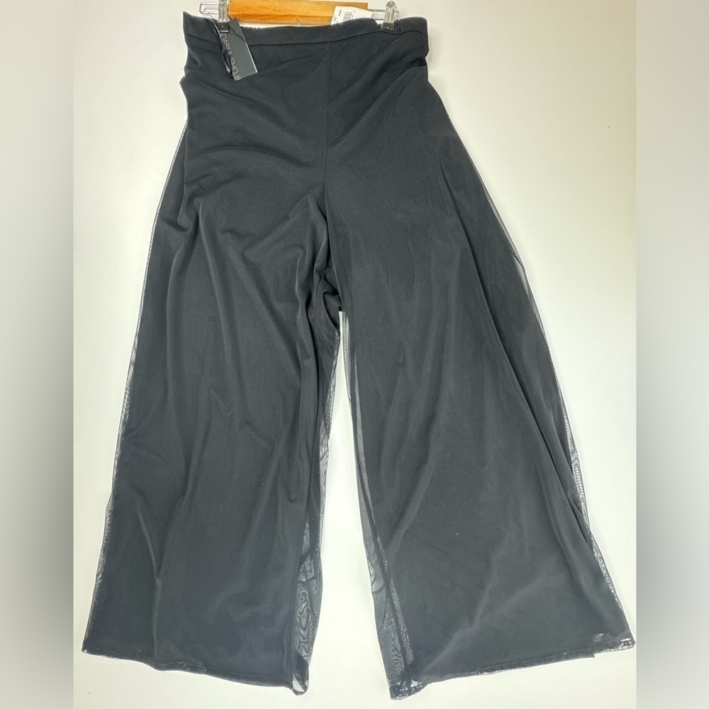 NWT Tadashi Shoji Seaton Chiffon Wide Leg Pull On Panel Pants Womens 3X - Picture 2 of 11